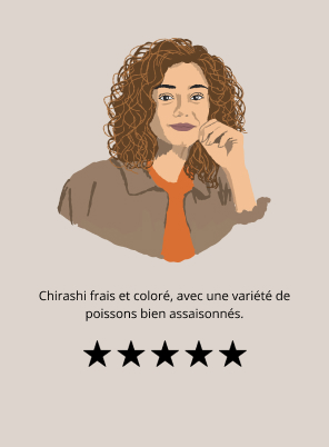 Chirashi frais et coloré, avec une variété de poissons bien assaisonnés.