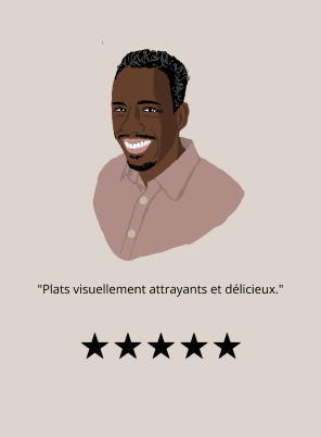 Plats visuellement attrayants et délicieux.