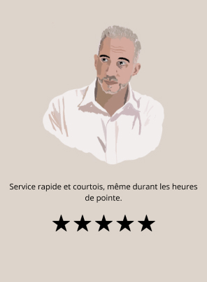 Service rapide et courtois, même durant les heures de pointe.